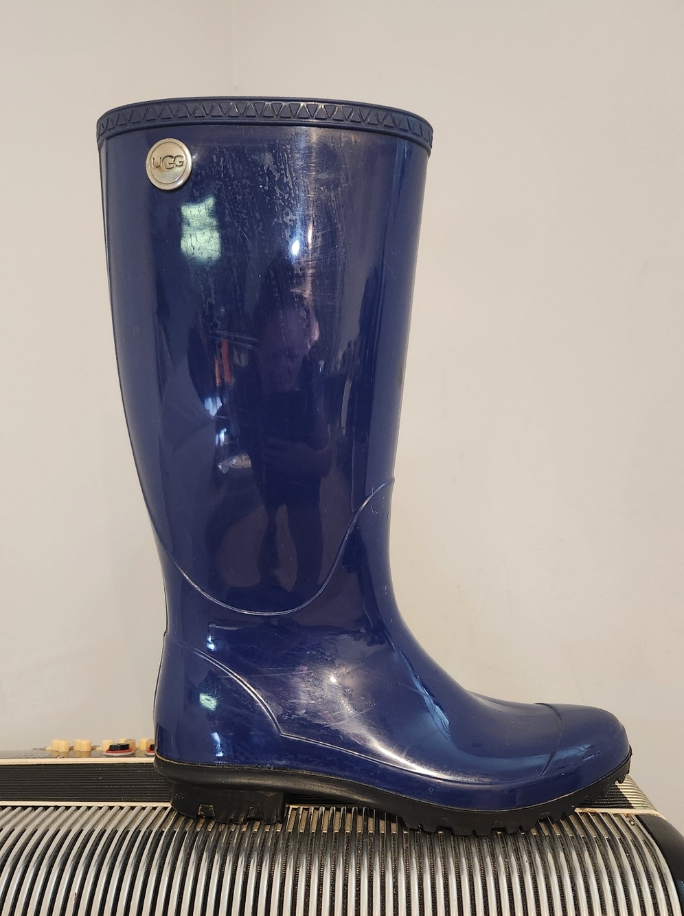UGG NAVY BLUE TALL KNEE HIGH RAIN BOOTS SIZE 7